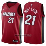 Maillot Miami Heat Hassan Whiteside No 21 Statement 2018 Rouge