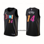 Maillot Miami Heat Tyler Herro NO 14 Ville 2021-22 Noir