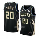 Maillot Milwaukee Bucks A.c. Green NO 20 Statement 2022-23 Noir