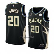 Maillot Milwaukee Bucks A.c. Green NO 20 Statement 2022-23 Noir