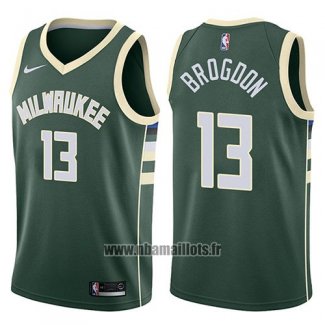 Maillot Milwaukee Bucks Malcolm Brogdon No 13 Swingman Icon 2017-18 Vert