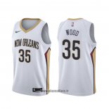 Maillot New Orleans Pelicans Christian Wood NO 35 Association Blanc
