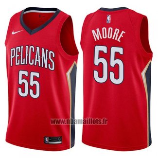 Maillot New Orleans Pelicans E'twaun Moore No 55 Statement 2017-18 Rouge