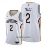 Maillot New Orleans Pelicans Lonzo Ball No 2 Association Blanc