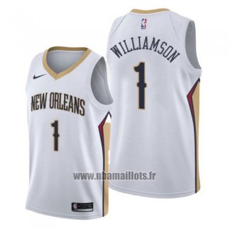 Maillot New Orleans Pelicans Zion Williamson No 1 Association 2019-20 Blanc