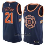 Maillot New York Knicks Damyean Dotson No 21 Ville 2018 Bleu