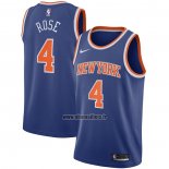 Maillot New York Knicks Derrick Rose No 4 Icon 2020-21 Bleu