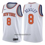 Maillot New York Knicks Michael Beasley No 8 Association 2017-18 Blanc