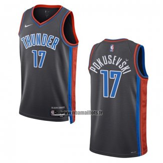 Maillot Oklahoma City Thunder Alekse Pokusevski NO 17 Ville 2022-23 Gris