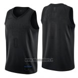 Maillot Oklahoma City Thunder Russell Westbrook No 0 MVP Noir