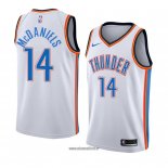 Maillot Oklahoma City Thunderr K. J. Mcdaniels No 14 Association 2018 Blanc