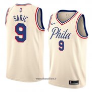 Maillot Philadelphia 76ers Dario Saric No 9 Ville 2018 Crema