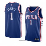 Maillot Philadelphia 76ers Landry Shamet No 1 Icon 2017-18 Bleu
