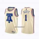 Maillot Philadelphia 76ers Mike Scott No 1 Earned 2020-21 Crema