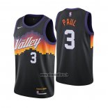 Maillot Phoenix Suns Chris Paul No 1 Ville 2020-21 Noir