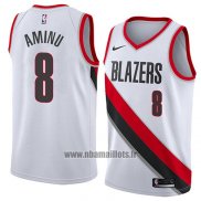 Maillot Portland Trail Blazers Al Farouq Aminu No 8 Association 2018 Blanc