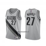 Maillot Portland Trail Blazers Jusuf Nurkic No 27 Earned 2020-21 Gris
