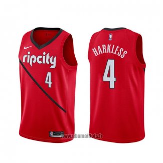 Maillot Portland Trail Blazers Maurice Harkless NO 4 Earned Rouge