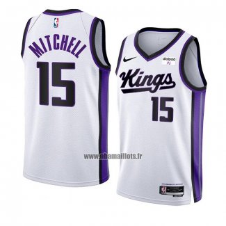 Maillot Sacramento Kings Davion Mitchell NO 15 Association 2023-24 Blanc