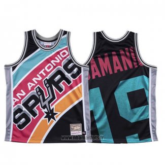 Maillot San Antonio Spurs Luka Samanic NO 19 Mitchell & Ness Big Face Noir