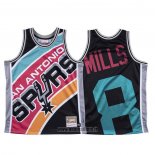 Maillot San Antonio Spurs Patty Mills NO 8 Mitchell & Ness Big Face Noir