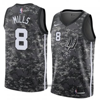 Maillot San Antonio Spurs Patty Mills No 8 Ville 2018 Gris