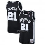 Maillot San Antonio Spurs Tim Duncan NO 21 Mitchell & Ness 1998-99 Noir2