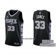 Maillot San Antonio Spurs Tre Jones NO 33 Statement 2022-23 Noir