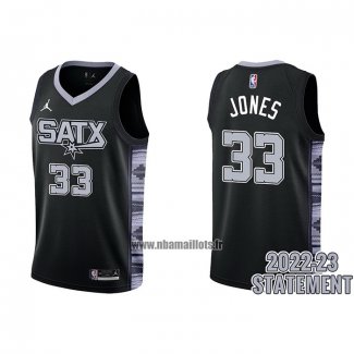 Maillot San Antonio Spurs Tre Jones NO 33 Statement 2022-23 Noir