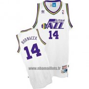 Maillot Utah Jazz Jeff Hornacek No 14 Retro Blanc