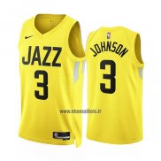 Maillot Utah Jazz Stanley Johnson NO 3 Icon 2022-23 Jaune