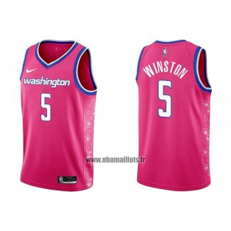 Maillot Washington Wizards Cassius Winston NO 5 Ville 2022-23 Rosa