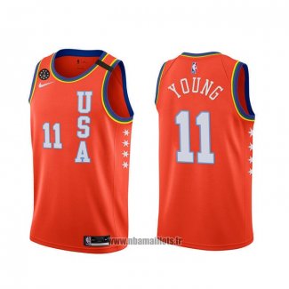 Maillot 2020 Rising Star Trae Young NO 11 USA Rouge