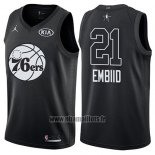 Maillot All Star 2018 Philadelphia 76ers Jimmy Joel Embiid No 21 Noir