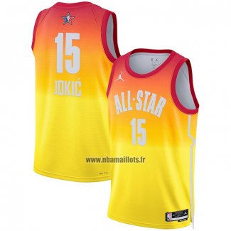 Maillot All Star 2023 Denver Nuggets Nikola Jokic NO 15 Orange