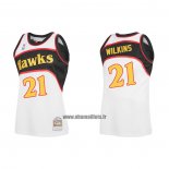 Maillot Atlanta Hawks Dominique Wilkins NO 21 Mitchell & Ness 1986-87 Blanc