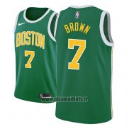 Maillot Boston Celtics Jaylen Brown No 7 Earned 2018-19 Vert