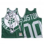 Maillot Boston Celtics Personnalise NO 0 Mitchell & Ness Big Face Vert