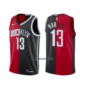 Maillot Brooklyn Nets Houston Rockets James Harden NO 13 Split Noir Rouge