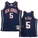 Maillot Brooklyn Nets Jason Kidd No 5 Retro Bleu