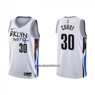 Maillot Brooklyn Nets Seth Curry NO 30 Ville 2022-23 Blanc