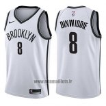Maillot Brooklyn Nets Spencer Dinwiddie No 8 Association 2017-18 Blanc