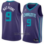 Maillot Charlotte Hornets Mangok Mathiang No 9 Statemen 2018 Volett