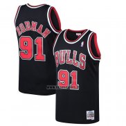 Maillot Chicago Bulls Dennis Rodman NO 91 Mitchell & Ness 1997-98 Noir