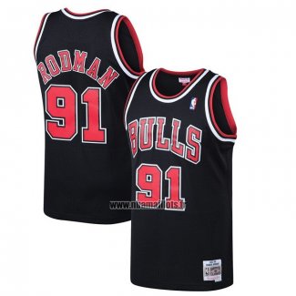Maillot Chicago Bulls Dennis Rodman NO 91 Mitchell & Ness 1997-98 Noir