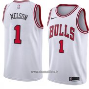 Maillot Chicago Bulls Jameer Nelson No 1 Association 2018 Blanc