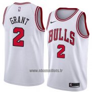 Maillot Chicago Bulls Jerian Grant No 2 Association 2018 Blanc