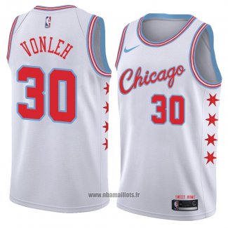 Maillot Chicago Bulls Noah Vonleh No 30 Ville 2018 Blanc