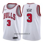 Maillot Chicago Bulls Omer Asik No 3 Association 2017-18 Blanc