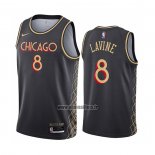 Maillot Chicago Bulls Zach Lavine No 8 Ville 2020-21 Gris